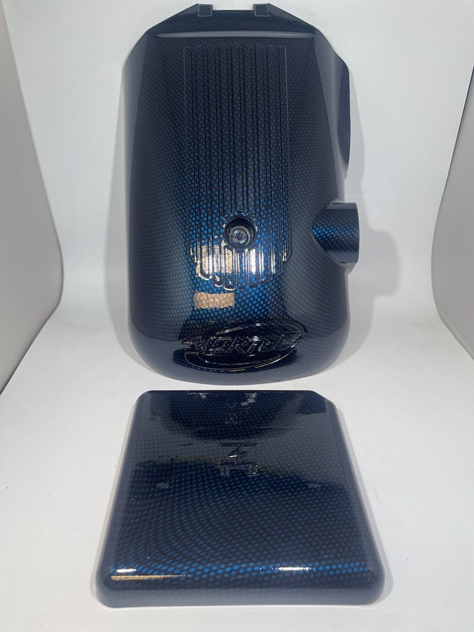 Custom Blue Candy Carbon Fiber Carbon Fiber Hydro Dipped Engine/Fuse Box Covers for Silverado, Tahoe & Cadillac
