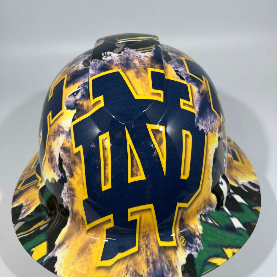 Full Brim Hard Hat Hydro Dipped ND NOTRE DAME